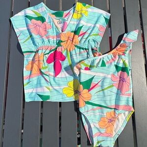 Circo Girls bathing suit and matching cover set